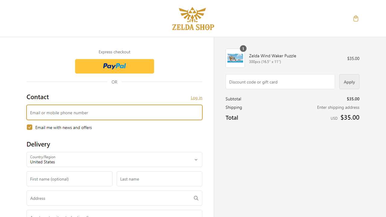 How to apply Zelda Shop coupon code